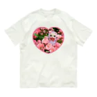 メルティカポエミュウの薔薇とベリー❤️ オーガニックコットンTシャツ