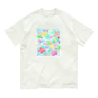 まいにち大変だけどほのぼのって大事のクリスタルフラワー(花柄） Organic Cotton T-Shirt