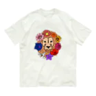 prunelleのフラワーライオン Organic Cotton T-Shirt