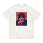 D_SAITOのアフロの男　Orange　D.SAITO オーガニックコットンTシャツ