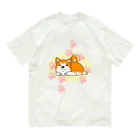 ～しばとねこ～のペタッっと柴犬 オーガニックコットンTシャツ