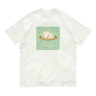 しんま みさんの純喫茶ブルーラビット　フルーツサンド&白ロゴ Organic Cotton T-Shirt