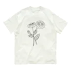 mackyの黒デイジー Organic Cotton T-Shirt