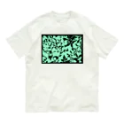 切り絵草太のミントボタニカル総柄 Organic Cotton T-Shirt