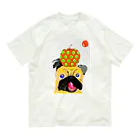 MOCCHIのカラフルショップのパグさんTシャツ🍎 Organic Cotton T-Shirt