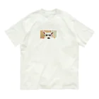 lalalatteのメガネ女子犬 オーガニックコットンTシャツ