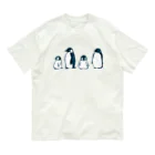 かわずやのぺんぎんのおやこ（線画） オーガニックコットンTシャツ