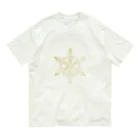 Aika Ishiguroの雪の結晶〜曼荼羅アート＜ゴールド＞＞ オーガニックコットンTシャツ