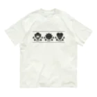 トンガリゴートの狸・狐・猫-黒- Organic Cotton T-Shirt