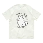 Chiyo.Wan(🐕🕊️のお店)の筆書　日本スピッツ　(薄墨カラーVer.) オーガニックコットンTシャツ