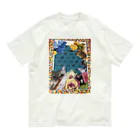 leafandcatのコラージュ オーガニックコットンTシャツ