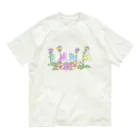 くるりんプロジェクトのお店のカラフルお花のくるりん オーガニックコットンTシャツ