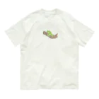 かえるのてぶくろの木につかまるドットかえる君 オーガニックコットンTシャツ