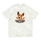 SantaClodaのコーギーズヘッドのコーギーマスクロゴ オーガニックコットンTシャツ