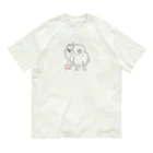 イラスト MONYAAT のいつも見ているポメラニアン M オーガニックコットンTシャツ