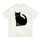 midoriyamadaのこっちを見ている黒猫 オーガニックコットンTシャツ