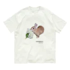 j8ie de vivre♪のうさぎと花　初めてアナベルと出会ったうさぎ　6月 オーガニックコットンTシャツ