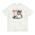 イラスト MONYAAT のスズメがちゅん　BATTLEちゅん オーガニックコットンTシャツ