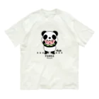 イラスト MONYAAT のスイカを食べるパンダちゃん C Organic Cotton T-Shirt