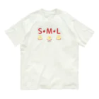 イラスト MONYAAT のML002 SMLTシャツのりんごすたぁ*輪切りのリンゴ オーガニックコットンTシャツ