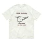 Lily bird（リリーバード）の羽根くわえ文鳥 線画 オーガニックコットンTシャツ