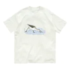 Coo-birdのバシャバシャ走るアオアシシギ オーガニックコットンTシャツ