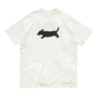 CHOSANAの走る犬 ダックス ブラック Organic Cotton T-Shirt