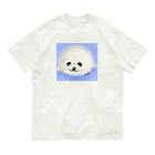 napuripu🐾のベビーアザラシ背景あり オーガニックコットンTシャツ