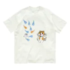 楽猫楽描しげ屋の人魂にゃんこ オーガニックコットンTシャツ