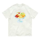 しんま みさんの純喫茶ブルーラビット　プリンアラモード(正面) オーガニックコットンTシャツ