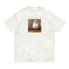 白文鳥のおもちさんの白文鳥のおもちさん オーガニックコットンTシャツ