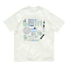 めめ郎のかわいいものたち　ブルー オーガニックコットンTシャツ