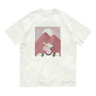 ayame_c29_illustrationsのピンクのおやまに オーガニックコットンTシャツ