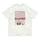 ayame_c29_illustrationsのピンクのおやまに オーガニックコットンTシャツ