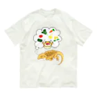 もむのふの爬虫類グッズやさんの夢見るフトアゴちゃん Organic Cotton T-Shirt