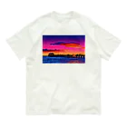 GALLERY misutawoのオーストラリア 夕暮れのヘンリービーチ桟橋 オーガニックコットンTシャツ