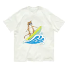 水色気分の猫のサーフィン(水彩ver.) Organic Cotton T-Shirt