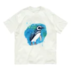 マキバドリのマゼランペンギンと青 Organic Cotton T-Shirt