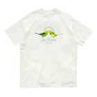 リズさんち🦜👶✨のセキセイのびびちゃんぎんちゃん オーガニックコットンTシャツ