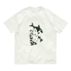 オガタミホの水族館の白と黒たち オーガニックコットンTシャツ