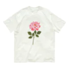 YURI MIUのピンクのバラ ＊ Pink Rose  Organic Cotton T-Shirt