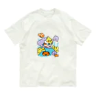 Cody the LovebirdのChubby Bird サンゴ礁を守ろう！　オカメインコと海のお友達 オーガニックコットンTシャツ