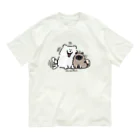 mmhnのサモエドとキースホンド オーガニックコットンTシャツ