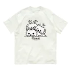 イラスト MONYAAT の ポメラニアンとポメラニアンとポメラニアン　L オーガニックコットンTシャツ