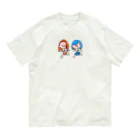 アーモンド🐴🐣の橙と青の女の子 オーガニックコットンTシャツ