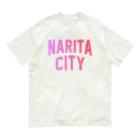 JIMOTOE Wear Local Japanの成田市 NARITA CITY ロゴピンク オーガニックコットンTシャツ