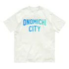 JIMOTOE Wear Local Japanの尾道市 ONOMICHI CITY ロゴブルー オーガニックコットンTシャツ