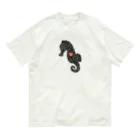 生物＝ケモノのヲ店の『tiles』Sea horse オーガニックコットンTシャツ