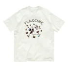 HIGEQLOのclimbing move flagging オーガニックコットンTシャツ