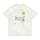 Nezumi Cafeのうさぎの月見2ver. オーガニックコットンTシャツ